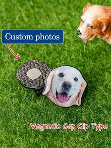 Customizable Photo Hat Clip, Magnetic Golf Ball Marker, Golf Accessories, Custom Pet Or Children Photo Gifts, Personalized Sports Enthusiast Gift - Multicolor - View 2