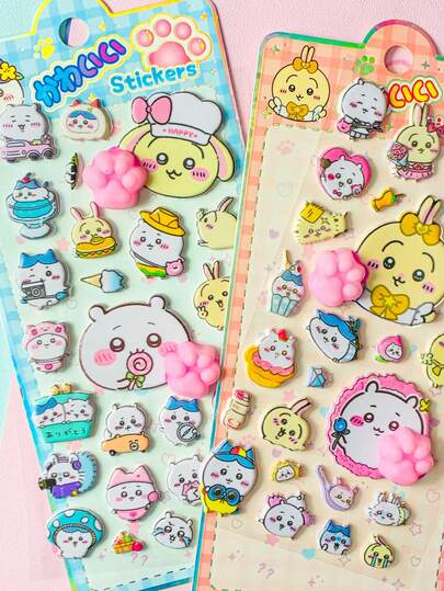 柔软可爱的猫爪捏捏乐减压贴纸，适用于装饰手机、笔记本电脑、行李箱、水瓶、滑板、笔记本和吉他。它们非常适合日常使用、儿童生日礼物、返校用品、旅行配件套装和青少年房间装饰——是动漫迷、涂鸦爱好者和饰品收藏家们最喜欢的纯手工贴纸套装。