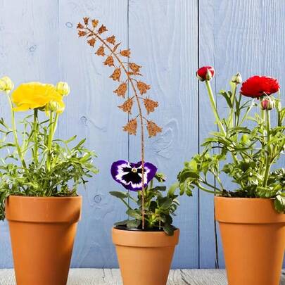 1 Piece Of Rusty Brown Used Metal Wind Chime, Grassland Signboard, Scenic Area Flowers, Plants, Ground Stakes, Flower Pots, Garden Lawn Decoration