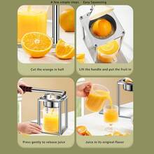 Premium Stainless Steel Manual Orange Juicer: Versatile Manual Lemon Juicer For Home And Commercial Use. - Silver - View 6