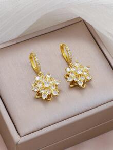 1 Set de collar y aretes exquisitos de estilo retro con micro-incrustaciones de circonita, versátil para uso diario - Multicolor - Ver 6