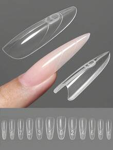 240pcs/Box Sandwich Style Double-Layer Nail Extension Tips, New Oval Shaped Nail Extension Top Layer & Bottom Layer, Quick Nail Extension - Multicolor - View 7