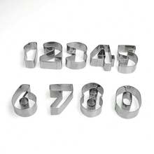 26pcs Stainless Steel Baking Tools, Letter Cookie Cutters, DIY Creative Cookie Molds, Cookie Cutter, Numeric & Alphabet Cake Molds, Numeric Cookie Cutters, Stainless Steel Icing Molds - Silver - View 8