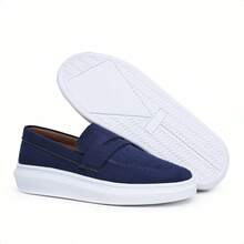 Men's Modern Casual Loafer Shoe In Premium Suede - 藍色 - 查看 4