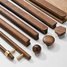 Walnut Solid Wood Cabinet Handles, Wooden Cabinet Handles, Solid Wood Drawer Pulls, Modern Solid Wood Cabinet Handles, Suitable For Kitchen, Cabinets And Drawers - Multicolor - View 10