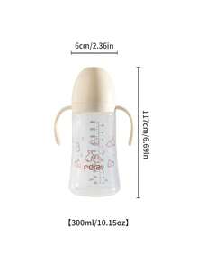 1pc Baby Panda, Dinosaur, Elephant, Rabbit Milk Bottle With Silicone Nipple And Handle, Anti-Drop, Suitable For Babies - Multicolor - View 19