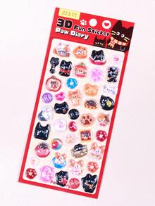 3D Embossed Crystal Stickers, Acrylic Resin Embossed Stickers, DIY Phone Case Decorations, Animal And Food Themed 3D Self-Adhesive Papers, PVC And Acrylic Reward Decorative Stickers, Suitable For Making Phone Cases Or Adding Cute Decorations To Water Bottles, Toys, Boxes, Electronics And Other Items. - Multicolor - View 9