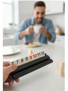 以色列拉米牌游戏套装，2-4人家庭聚会棋盘游戏，106张塑料牌装在便携金属盒中，经典家庭策略游戏，锻炼逻辑和战术，适合成人 - 彩色 - 查看 3