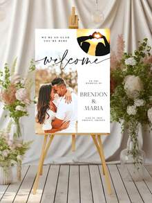 Customizable Wedding/Party Welcome Sign, Customizable With Photo, Text, Name/Date, Suitable For Pre-Wedding Party, Wedding, Birthday, Anniversary And Other Occasions, Printable Poster ,Bachelorette Party Favors, Wedding Merch, Personalized Gift - Multicolor 01 - View 6