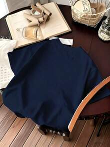 青少年男童服装，童装，印有阿拉伯文字图案和月亮灯笼的T恤 - 休闲、宽松、运动短袖圆领男童T恤 - 完美的夏季礼物，适合上学、郊游、春夏季穿着、斋月假期穿着。 - 藏蓝色 - 查看 3