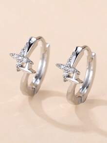 1对闪亮星形耳环，精致奢华小众设计，百搭日常佩戴耳环 - 耳環 - 查看 9