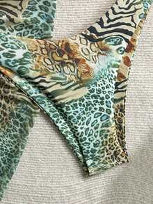 2026 European And American Women's Sexy Retro Leopard Print Bikini With Steel Support 3 PiecesSwimsuit Vacation - Multicolor - View 5