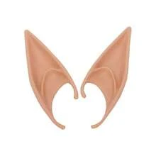 乳胶长鼻子和尖耳朵套装，角色扮演化妆派对精灵装扮配件 - 彩色 - 查看 1