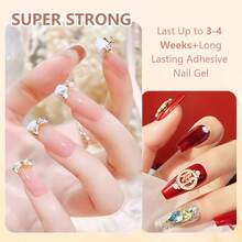 GELPOLISH 3支/套 15ml 美甲钻石胶水及卸甲液，超强力凝胶美甲胶水，适用于3D美甲装饰宝石和钻石，需UV/LED灯固化，美容礼品 - 無色 - 查看 5