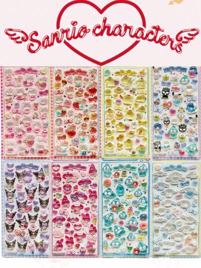 1张卡通音乐动漫贴纸，DIY贴纸，防水手机贴纸，创意派对贴纸，手工手机装饰贴纸，礼品。部分款式可能存在颜色差异，随机发货。