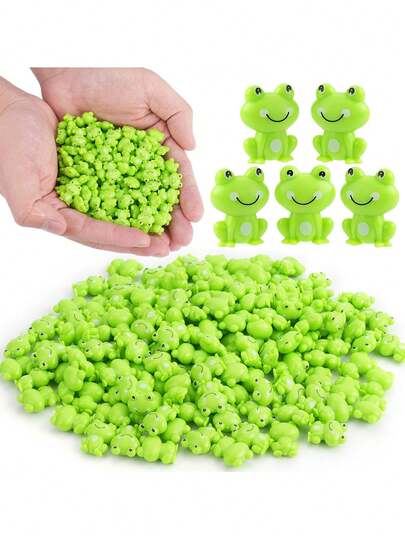 20pcs Mini Green Plastic Frog Figurines, Small Frog Decor Suitable For Fairy Garden, Miniature Dollhouse, Home Decor, Potted Plant DIY, Party Decoration