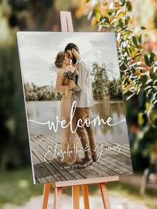 Cartel de bienvenida a la boda, Cartel de ensayo de boda, Cartel de dirección de boda, Cartel de dirección de boda al aire libre - Multicolor - Ver 2