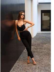 1Pc High Quality Luxury Layered Pearl Women's Camisole Top Hand Knotted Fashion Sexy Pearl Body Chain - Black - View 2