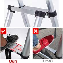 Huini Multi-Purpose Folding Ladder 1.7M/2M, Folding Step Ladder Aluminum Ladder Multi-Position 5/6 Steps Adjustable A-Frame Stepladder With Handrails & Lock, 330lbs Capacity - 5+6 Step Ladder - 1.7M+2M - View 3