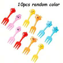 10pcs/Set Garpu Buah Manis Warna Acak, Tusuk Buah Dekorasi Meja yang Lucu, Cocok untuk Pesta, Halloween, Natal, Garpu Buah Mini (Warna Acak) - MultiWarna - View 7
