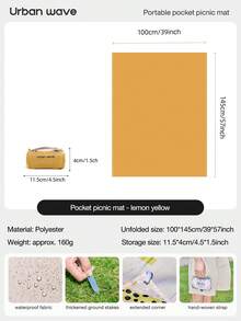 URBANWAVE 超大户外野餐垫，可折叠便携旅行毯，耐用牛津布口袋毯，户外毯，沙滩毯，公园野餐毯，音乐节毯，家庭野餐垫，波西米亚风户外地毯，格子野餐垫，野餐便携垫，露营装备 - 彩色 - 查看 18
