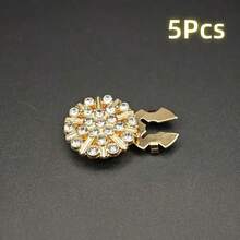 2 piezas Botón con Rhinestone para Camisa de Mujer DIY, Juego de Botones Florales de Lujo para Decoración de Cuello de Vestido Lindo de Niña, Regalo de Joyería Broche sin Costuras - Multicolor - Ver 22