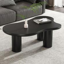 (Previous Reference: N625P256509510B) Irregular Cloud-Shaped Coffee Table, 107 Cm Long, 66 Cm Wide, 40.5 Cm High, MDF Top And PVC Legs, With Felt Pads - Black - View 4