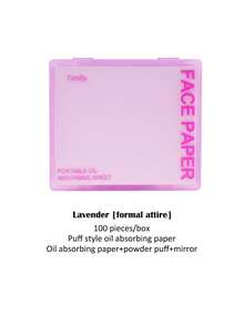 100pcs Oil Blotting Papers, Square Powder Puff, 1 Mirror - Lavender, Jasmine, Green Tea, Bamboo Charcoal Natural Fragrance, Refill 100pcs, Oil Control Suitable For Oily Skin, Fresh Portable Oil Absorbing Cup, Can Absorb Excess Facial Oil, Suitable For Oily Skin Makeup, Neutral, Suitable For Beginners - Multicolor - View 12