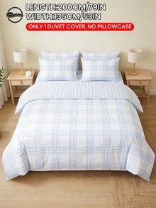 2/3 piezas Juego de Ropa de Cama con Estampado Numérico (1 Funda Nórdica + 1/2 Fundas de Almohada, Sin Relleno), Estampado a Cuadros Azul Claro, Juego de Ropa de Cama Transpirable y Cómodo, Suave y Antipelusas, Apto para Cama Doble/Matrimonial/Queen/King, Todo el Año, Múltiples Tamaños Disponibles, Lavable a Máquina, Decorativo para Dormitorio - Multicolor - Ver 11