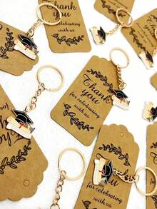 30 piezas/15 piezas Llaveros conmemorativos de graduación - Llaveros metálicos inspiradores con tarjetas de agradecimiento, llaveros de graduación unisex 2026 adecuados para diversas ocasiones de graduación, artículos conmemorativos de temas de carnaval y funciones especiales, rectangulares, lindos llaveros de casquete de graduación de aleación con gota de aceite, regalos de ceremonia de graduación, temporada de graduación, regalos de graduación - Multicolor - Ver 5