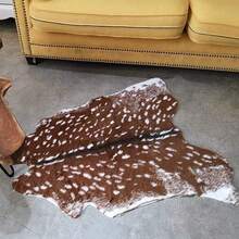 Faux Cowhide Area Rug, Sika Deer Printed Hide Rug Animal Print Rug Faux Fur Area Rugs Carpet For Home Office Livingroom Bedroom - SikaDeerPrint-41.5X35.5in - View 4