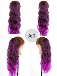 20英寸渐变波浪卷合成假发马尾接发，耐热纤维，适合女性和女孩，可用于派对和日常佩戴。 - 彩色 - 查看 5