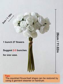 两束共54朵人造牡丹花，适合春季家居装饰、婚礼中心装饰、婚礼装饰、花束、派对装饰、桌面摆件、春季装饰、室内装饰、办公桌装饰、新娘送礼会装饰、母亲节装饰、礼物、生日、毕业典礼、复活节装饰、装饰花卉、婚礼花卉、卧室装饰，白色花朵 - 白色 - 查看 13