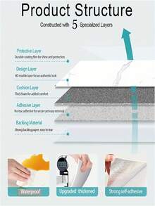 Giấy dán tường giả gạch men vân đá cẩm thạch, tấm ốp tường giả đá cẩm thạch bằng xốp, có thể tháo rời, chống thấm nước, thích hợp cho phòng khách, nhà bếp, phòng tắm và các không gian trang trí tường khác trong nhà - Họa tiết vân đá - KLB - Xem 2