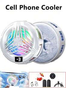 Enfriador de teléfono tipo clip semiconductor, refrigerador de juegos con alimentación USB de 3 velocidades ajustables y fuerte sujeción magnética, sin batería requerida, incluye fundas para dedos de juego - Ver 5