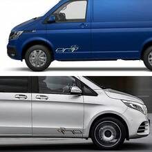 适用于大众 Transporter、途安、Caddy、Transit、菲亚特 Ducato、雷诺 Trafic、雪铁龙 Berlingo 的汽车侧贴纸赛车运动贴花 - 汽車貼紙 - 查看 3