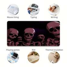 Extra Large Gaming Mouse Pad, Skull Pattern Design, Rubber Base, Rectangular Non-Slip Desk Mat, Precision Edges, Washable, Non-Slip E-Sports Computer Mouse Pad - A - Xem 10