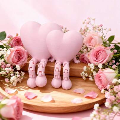 3D Printed Eternal Love Desktop Decor, Interlocked Heart Sculpture With Movable Joints, Gift For Wife, Husband, Boyfriend, Girlfriend, Partner, Mother, Friend, Birthday, Valentine's Day