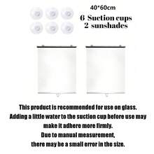 Set de 2 persianas enrollables opacas retráctiles, cortina portátil temporal con ventosas, aislamiento térmico, adecuada para oficina, hogar, cocina y otros espacios interiores - Plateado - Ver 13