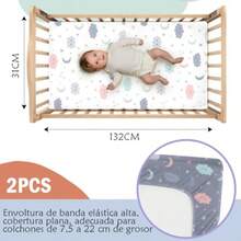 zxxSabanas para Cuna  130x70 Sabanas  100% algo Suave y Aable para la Piel Adecuado para colcon para Cuna de  colcon para coleco Nus de Dos Coscuna para bebé - Tonosclaros - Ver 2