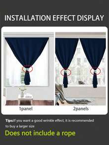 1pc Self-Adhesive Portable 100% Blackout Curtain, No Drill Needed Sunshade Cloth Suitable For Windows, Doors, Bedrooms, Basements - Heat Insulation, Darkening Kitchen Room Curtains, All Season Use,Fall Decor,Autumn Decor,Room Decor - Navy - View 8