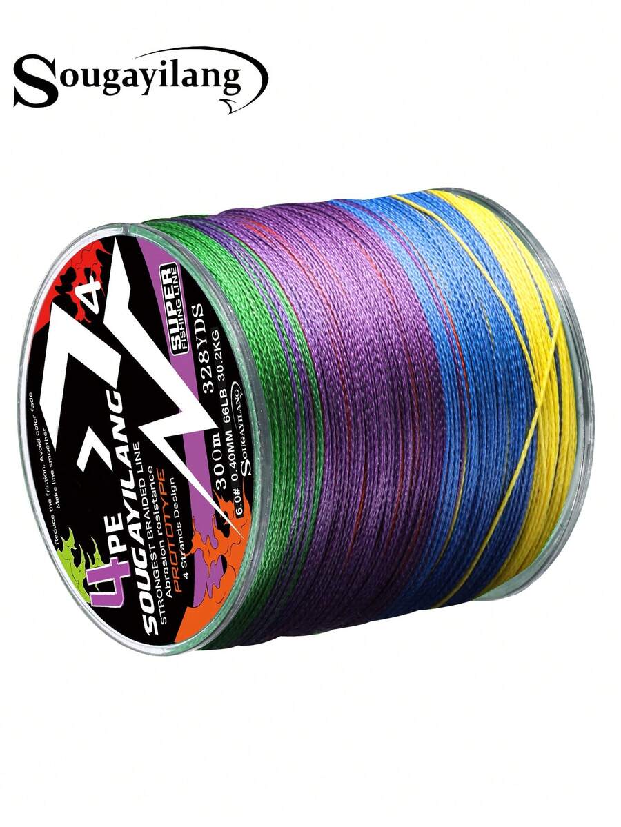 SOUGAYILANG 四股高品质PE编织钓鱼线 - 高强度、耐磨损、耐用 - 提供120码、360码和600码三种长度