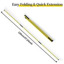Golf Alignment Sticks Training Aid 4 Pack,3-Section 48 Inch Golf Swing Trainers Foldable Practice Rods Aiming Sticks - A - Xem 11