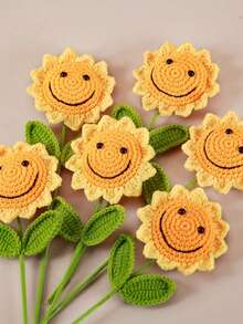 1件钩织向日葵礼物，适合生日、情人节、教师节、母亲节、父亲节、毕业季及其他场合 - 笑臉 - 查看 2