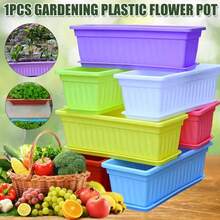 Flower Window Box PP Resin Rectangular Window Planters Vegetables Container PP Resin Rectangular Balcony Garden Xqmg - A - View 1