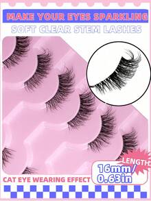 10 Pairs Cat Eye, Fox Eye, Upturned Winged False Eyelashes, Thin Cat Eye, Fluffy & Thick Eyelashes, Create Charming Eye Makeup For Party, Holiday, Ball, Daily Commute, Suitable For Beginners And Various Occasions - Multicolor - View 4