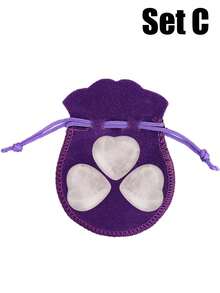 天然抛光石英晶体心形雕刻疗愈焦虑水晶，附赠天鹅绒袋，女士礼品（粉晶） - 粉色 - 查看 6