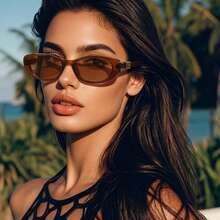 新款椭圆形小框女士优雅时尚眼镜，适合度假和旅行 - 彩色 - 查看 11