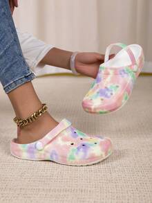 可调节宽楦平底凉鞋，适合休闲、旅行、海滩穿着，包头设计 - 彩色 - 查看 2