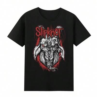 Slipknôt Graphic T-Shirt For Men Skull Design Round Neck Casual Polyester Tee Machine Washable Summer Wear